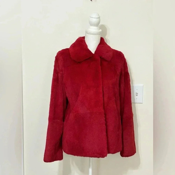 Bernardo Spanish‎ Rabbit Fur Red Coat - Picture 1 of 9